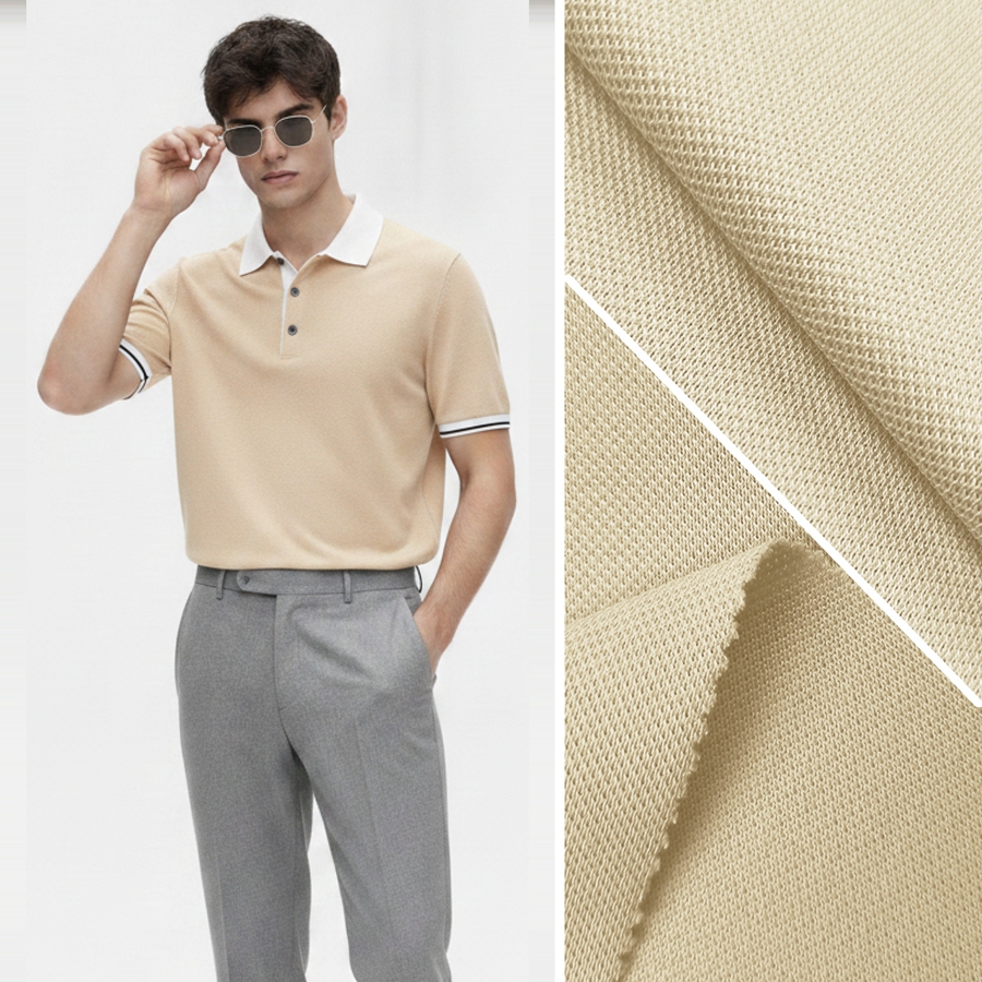 50S Cotton Covered Pique Fabric | 52.6% Cotton / 47.6% Polyester | 200GSM | 185cm
