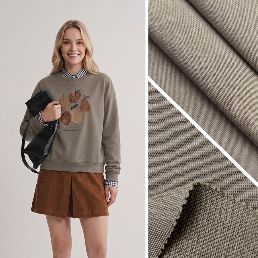 32S Cotton Sweatshirt Fleece Fabric | 82.4% Cotton 17.6%Polyester | 250GSM | 185cm