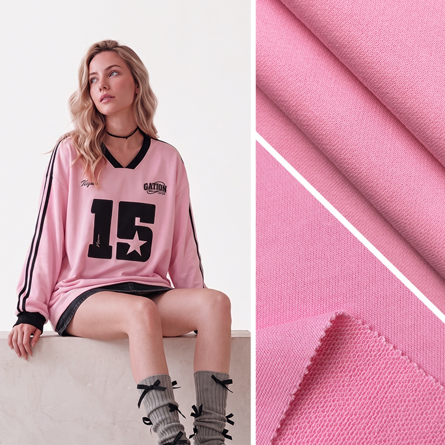Cotton Sweatshirt Fleece Fabric | 52.5% Cotton 47.5%Polyester | 340GSM | 185cm