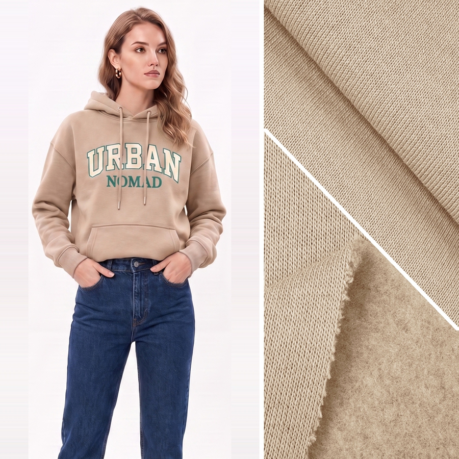 Cotton Sweatshirt Fleece Fabric | 56% Cotton / 44% Polyester | 330GSM | 185cm