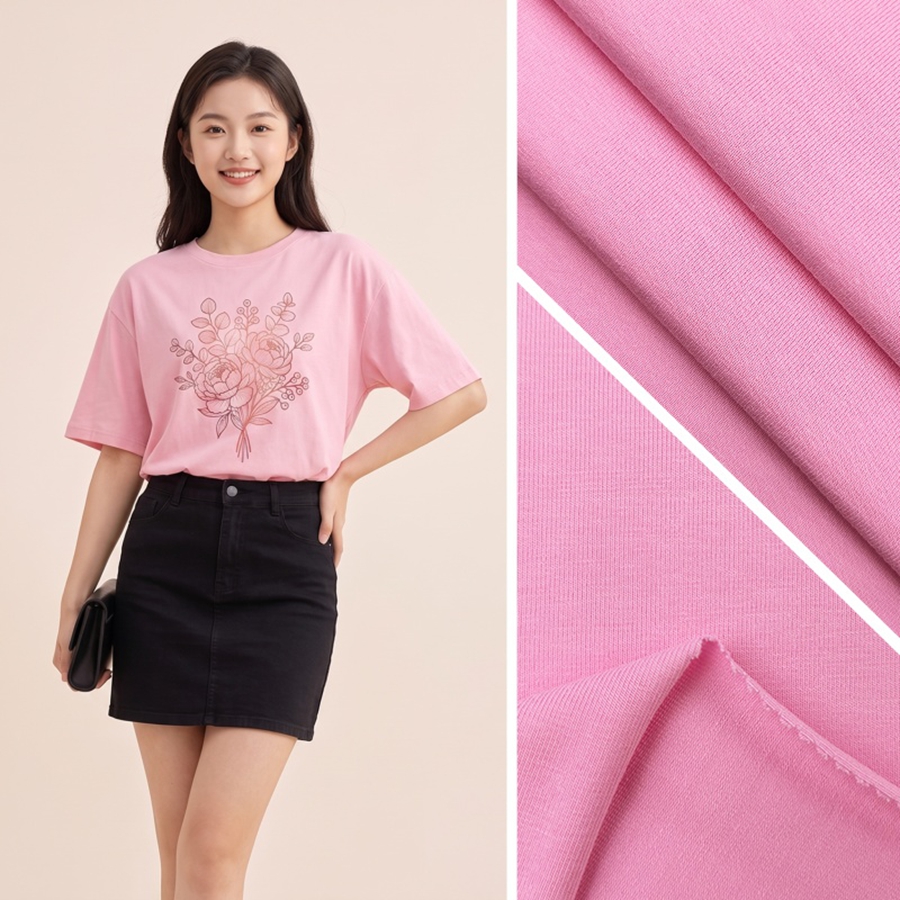 40S Cotton Single Jersey Fabric | 93.5% Cotton / 6.5% Spandex | 165-170GSM | 175cm