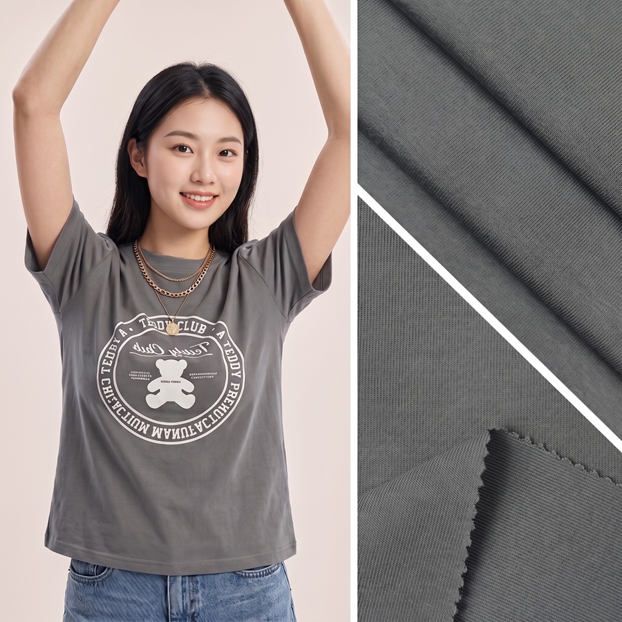 40S Cotton Covered Single Jersey Fabric | 73.6% Cotton / 26.4% Polyester | 180GSM | 185cm