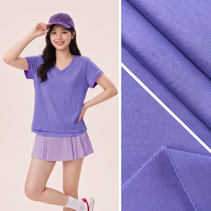 Cotton Covered Single Jersey Fabric | 78% Cotton / 22% Polyester | 180GSM | 185cm