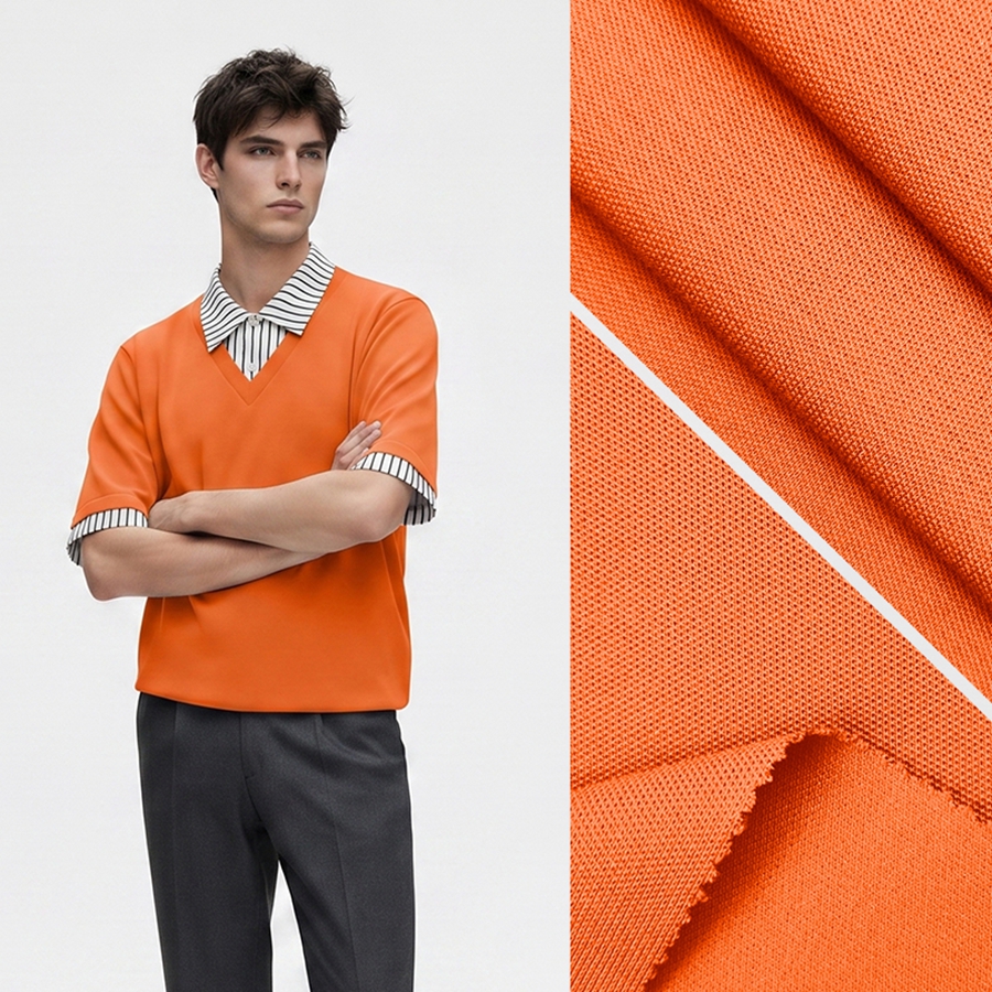 40S Cotton Covered Pique Fabric | 71% Cotton / 26% PolyesterSpandex3 | 200GSM | 190cm