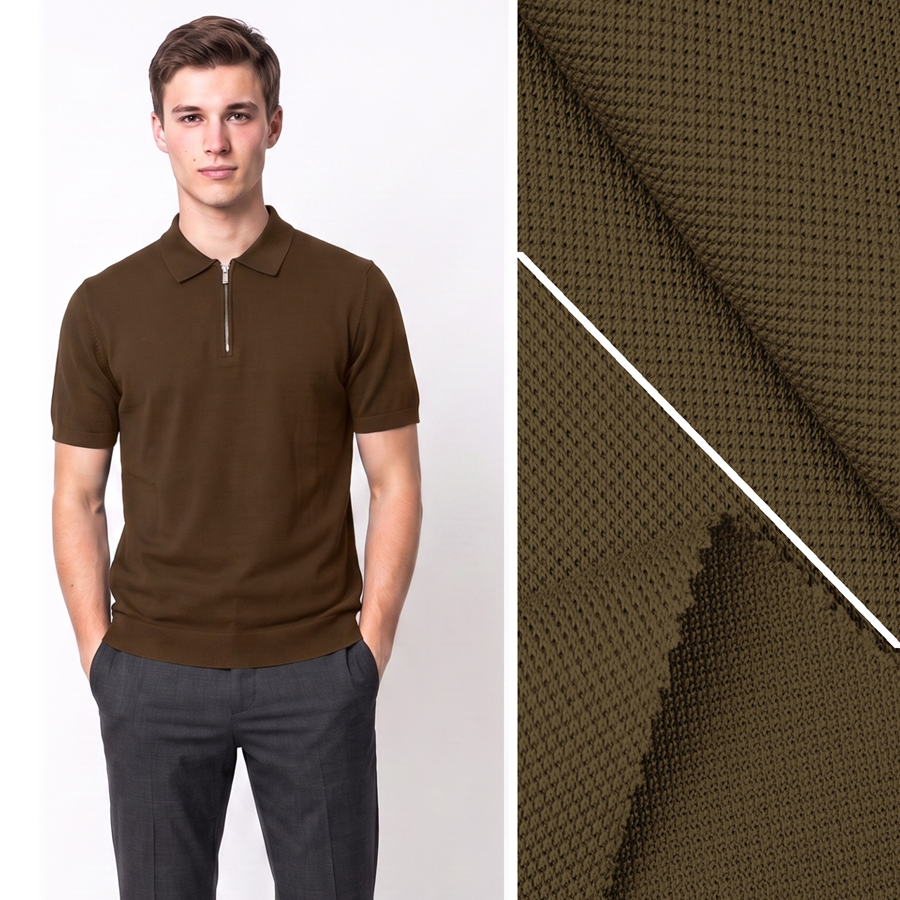 26S Cotton Pique Fabric | 78.3% Cotton / 19.5% Polyester / 2.2% Spandex | 190-200GSM | 205cm