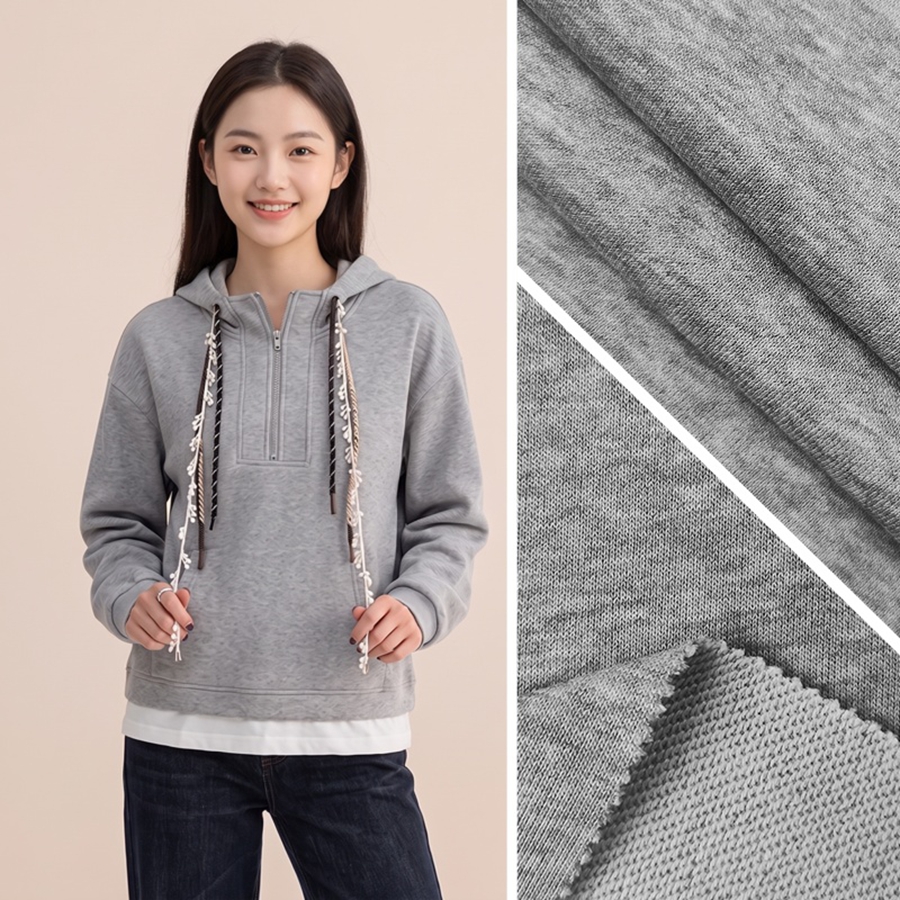 32S Cotton Sweatshirt Fleece Fabric | 79.1% Cotton / 20.9% Polyester | 280GSM | 185cm