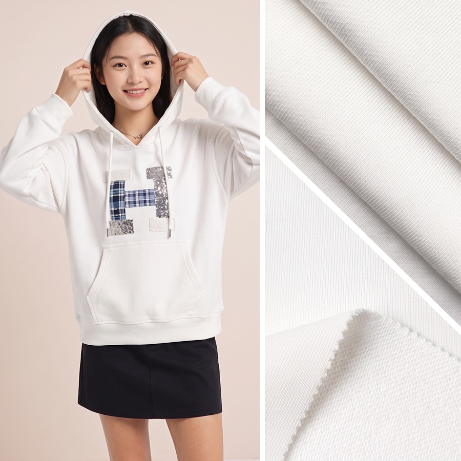 Cotton Sweatshirt Fleece Fabric | 57.1% Cotton / 42.9% Polyester | 340GSM | 185cm
