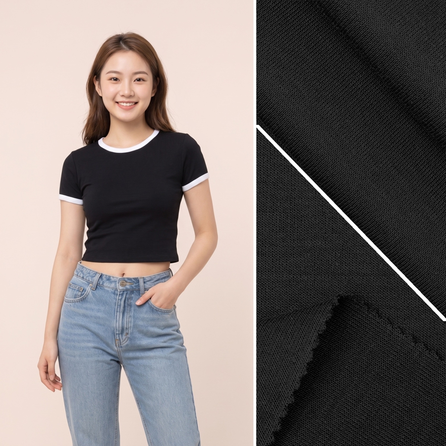 Cotton Knit Fabric | 80% Cotton / 20% Nylon | 200GSM | 180cm
