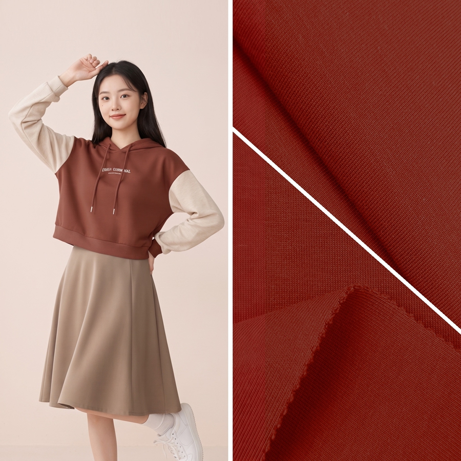 40S Cotton Air-Layer Fabric | 78% Cotton / 15.2% Polyester / 6.8% Spandex | 300GSM | 185cm
