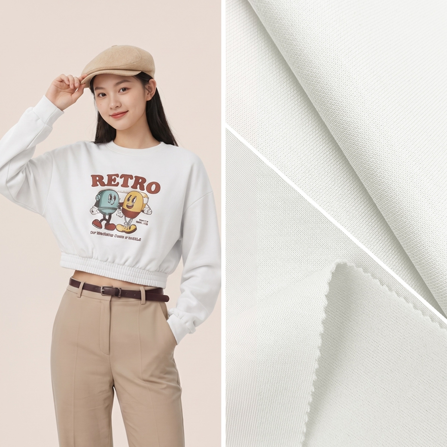 50S Cotton Modal Knit Fabric | 18.6% Cotton / 21.5% Modal / 54.1% Polyester / 5.8% Spandex | 240GSM | 185cm