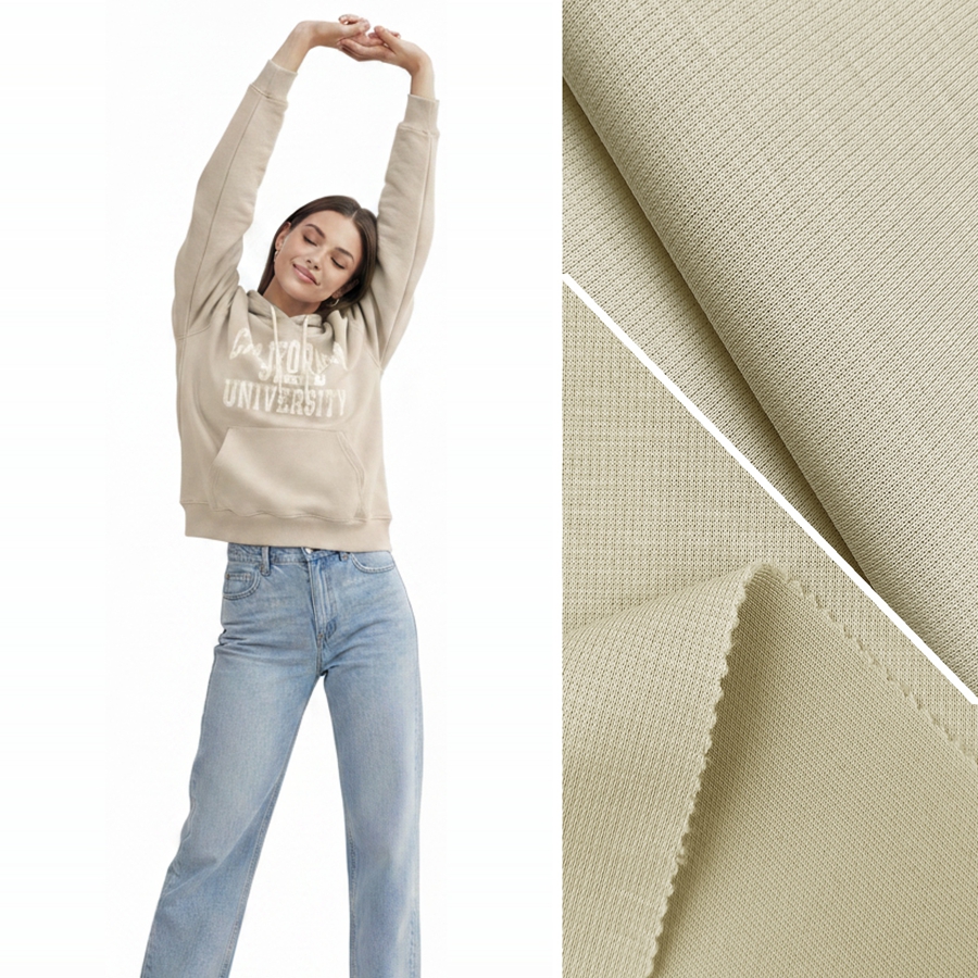 Cotton Knit Fabric | 31% Cotton / 62.5% Polyester / 6.5% Spandex | 240GSM | 190cm