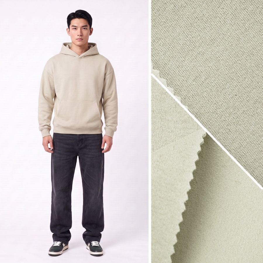 Bonded Fabric | Face: 100% Polyester | Back: 93% Polyester / 7% Spandex | 370-380GSM | 180cm