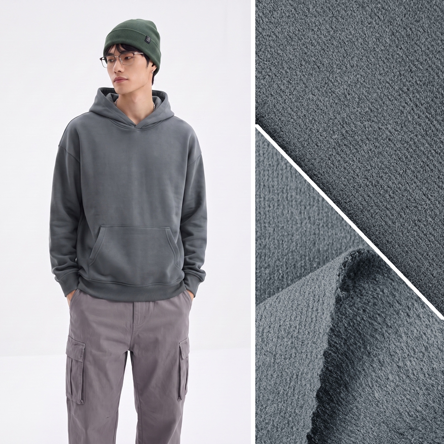 Cotton Fleece Fabric | Face: 71% Cotton / 29% Polyester | Back: 100% Polyester | 440-460GSM | 188cm