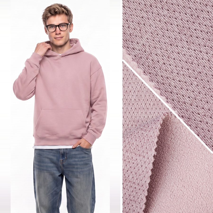 Cotton Bonded Fabric | Face: Viscose / 38% Rayon / 35% / 23% Polyester / 4% Spandex | Back: 91.9% Polyester / 8.1% Spandex | 390-410GSM | 170cm